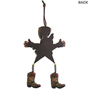 Cowboy Star Pistol Holder Gun Boots Hat Dangle Dancing Ornament Resin