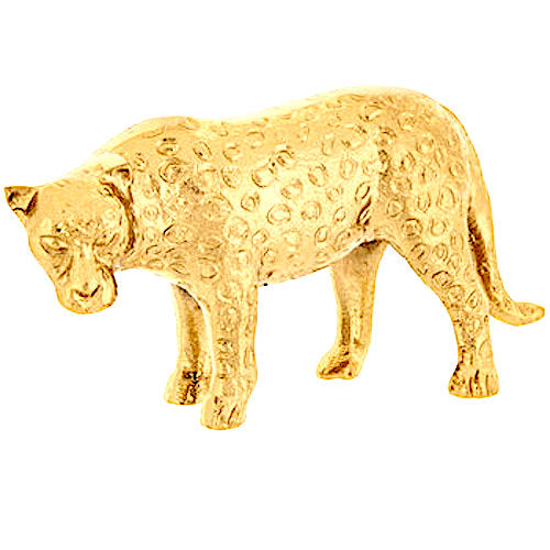 Gold Leopard Figurine Metal Table Top Piece