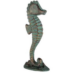 Sea Green Seahorse Bronze Patina Cast Iron Metal Table Top Piece