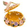 Hummingbird Gold Trinket Jewelry Box Ring Holder Sparkling Rhinestones
