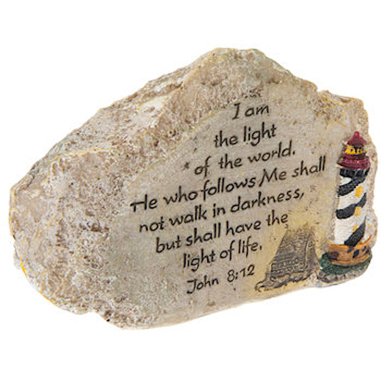 Light of the World John 8:12 Carved Rock Figurine