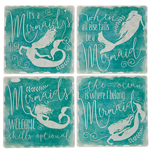 Mermaid Stone Coasters Set of 4 Assorted