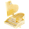 Grand Piano White Gold Trinket Jewelry Box Sparkling Clear Rhinestones