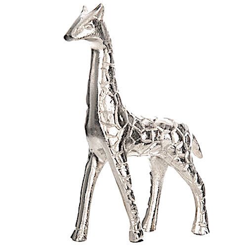 Silver Giraffe Figurine Metal Table Top Piece