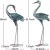 Crane Blue Heron Statue Outdoor Garden Statues Metal Bird Yard Art Lawn Patio Decor Set of 2