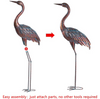 Crane Statues Patina Garden Heron Decoy Standing Metal Sculptures Bird Yard Art Outdoor Decor Set of 2