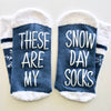 These Are My Snow Day Socks Blue Non Slip Crew Socks