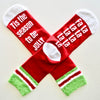 Tis The Season To Be Jolly Fa La La La La Red Non Slip Crew Socks